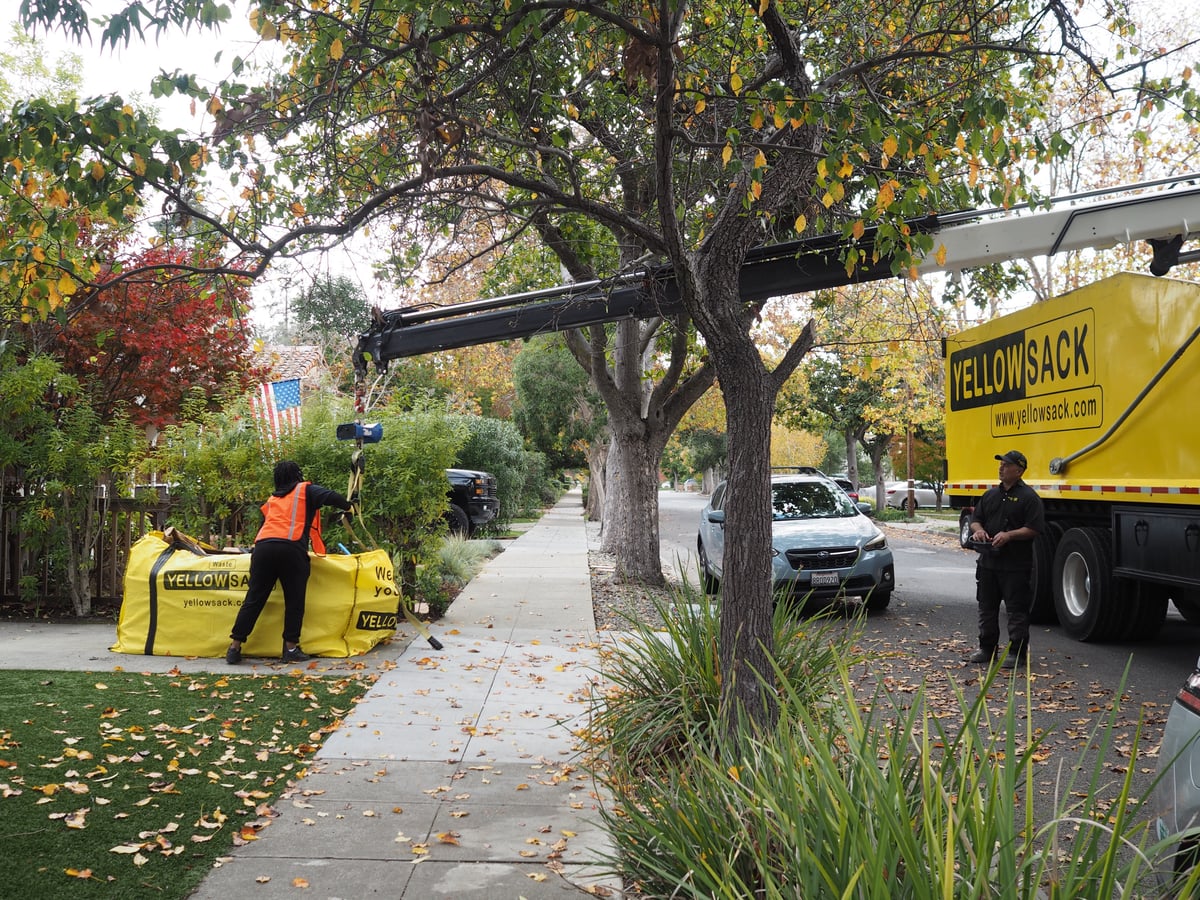 Placement rules: bag within 20 ft of a road at least 14 ft wide, clear overhead